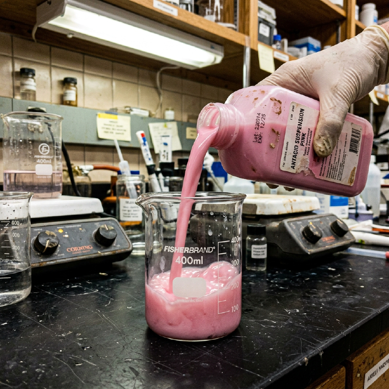 Antacid Suspension Formulation in Lab