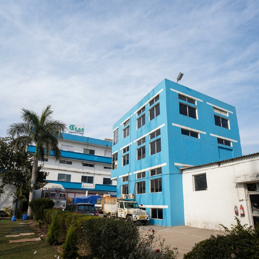 Saar Biotech pharmaceutical manufacturing unit in Baddi and head office in Chandigarh for third-party pharma production