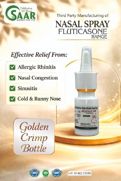 Fluticasone Nasal Spray Range contract manufacturing by Saar Biotech